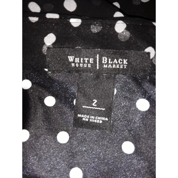 WHBM Sz 2 Black & White Polka Dot One Shoulder Fit & Flare Dress EUC - Picture 6 of 6